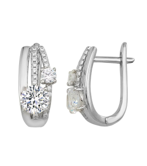 Серебряные серьги с цирконом ‒ Mirserebra925.ru