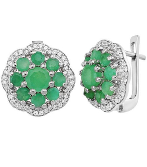 Серебряные серьги с изумрудом – Mirserebra925.ru