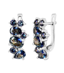 Серебряные серьги с мистик кварцем ‒ Mirserebra925.ru