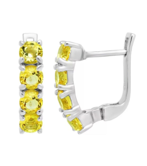 Серебряные серьги с цитрином – Mirserebra925.ru