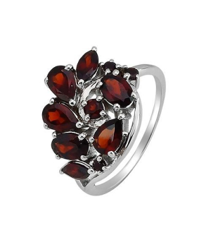 Серебряное кольцо с гранатом – Mirserebra925.ru
