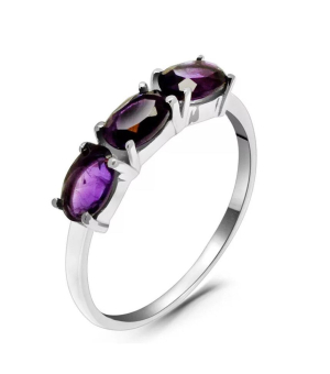 Серебряное кольцо с аметистом ‒ Mirserebra925.ru