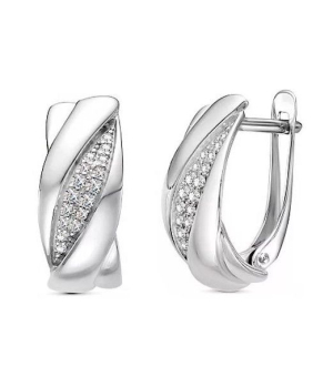 Серебряные серьги с цирконом ‒ Mirserebra925.ru