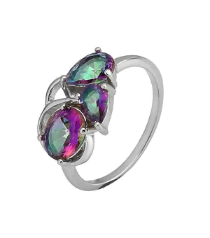 Серебряное кольцо с мистик кварцем ‒ Mirserebra925.ru