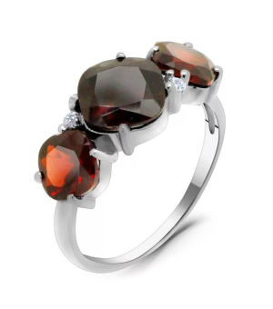 Серебряное кольцо с гранатом – Mirserebra925.ru