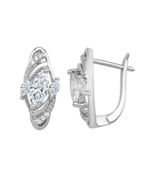 Серебряные серьги с цирконом ‒ Mirserebra925.ru