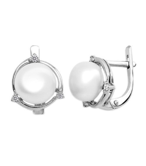 Серебряные серьги с жемчугом ‒ Mirserebra925.ru