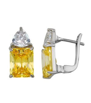 Серебряные серьги с цирконом ‒ Mirserebra925.ru