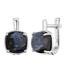 Серебряные серьги с питерсит ‒ Mirserebra925.ru