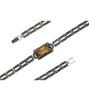 Серебряный браслет с марказитом ‒ Mirserebra925.ru