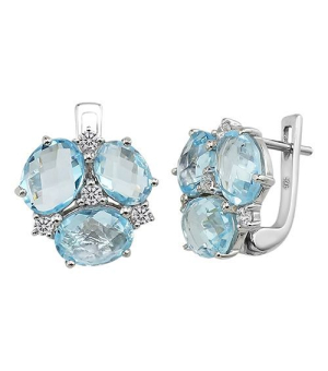 Серебряные серьги с топазом ‒ Mirserebra925.ru