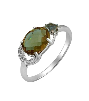 Серебряное кольцо с султанитом ‒ Mirserebra925.ru