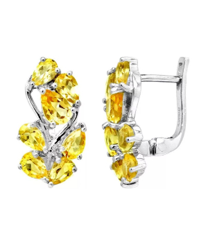 Серебряные серьги с цитрином – Mirserebra925.ru