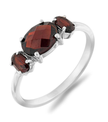 Серебряное кольцо с гранатом – Mirserebra925.ru