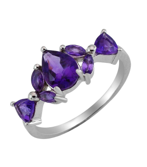 Серебряное кольцо с аметистом ‒ Mirserebra925.ru