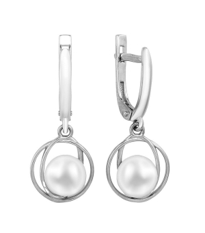 Серебряные серьги с жемчугом ‒ Mirserebra925.ru