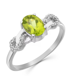 Серебряное кольцо с хризолитом – Mirserebra925.ru