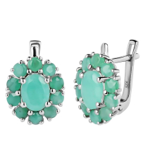 Серебряные серьги с изумрудом – Mirserebra925.ru