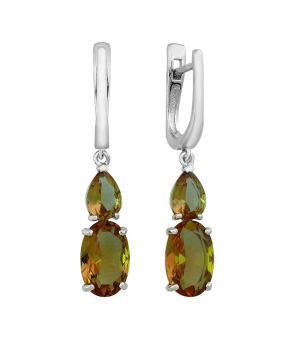 Серебряные серьги с султанитом ‒ Mirserebra925.ru