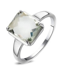 Серебряное кольцо с зеленым аметистом – Mirserebra925.ru