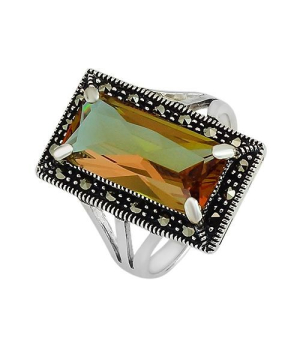 Серебряное кольцо с султанитом ‒ Mirserebra925.ru