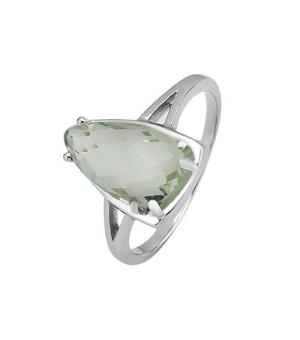 Серебряное кольцо с зеленым аметистом – Mirserebra925.ru