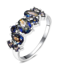 Серебряное кольцо с мистик кварцем ‒ Mirserebra925.ru