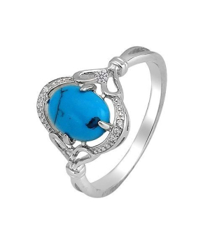 Серебряное кольцо с бирюзой ‒ Mirserebra925.ru