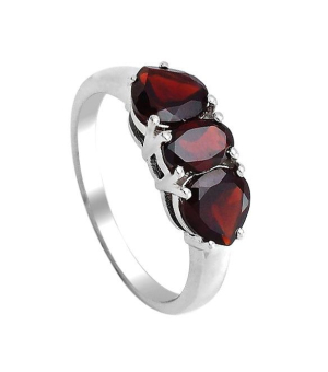 Серебряное кольцо с гранатом – Mirserebra925.ru