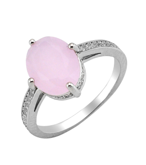 Серебряное кольцо с розовым кварцем – Mirserebra925.ru