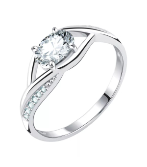 Серебряное кольцо с цирконом ‒ Mirserebra925.ru