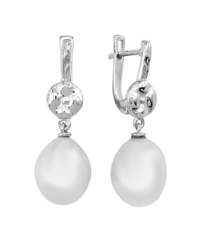Серебряные серьги с барочным жемчугом ‒ Mirserebra925.ru