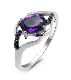 Серебряное кольцо с аметистом ‒ Mirserebra925.ru