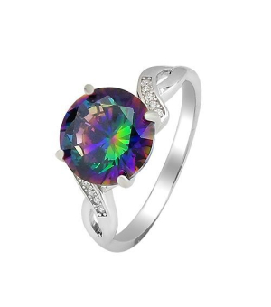 Серебряное кольцо с мистик кварцем ‒ Mirserebra925.ru