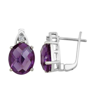 Серебряные серьги с александритом ‒ Mirserebra925.ru