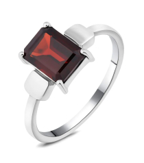 Серебряное кольцо с гранатом – Mirserebra925.ru