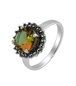 Серебряное кольцо с марказитом ‒ Mirserebra925.ru