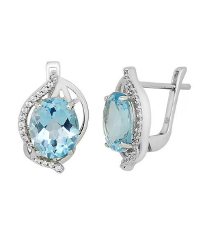 Серебряные серьги с топазом ‒ Mirserebra925.ru