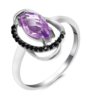 Серебряное кольцо с аметистом ‒ Mirserebra925.ru