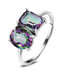 Серебряное кольцо с мистик кварцем ‒ Mirserebra925.ru