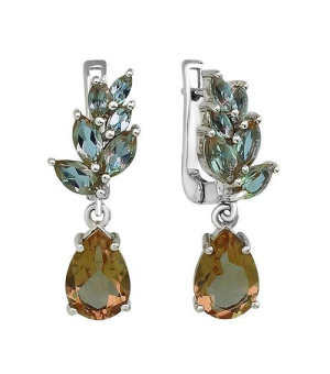 Серебряные серьги с султанитом ‒ Mirserebra925.ru