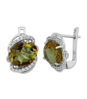 Серебряные серьги с султанитом ‒ Mirserebra925.ru