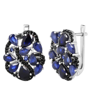 Серебряные серьги с сапфиром – Mirserebra925.ru