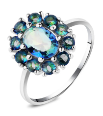 Серебряное кольцо с мистик кварцем ‒ Mirserebra925.ru