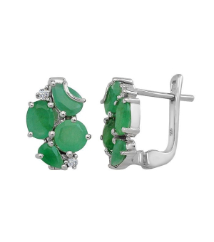 Серебряные серьги с изумрудом – Mirserebra925.ru