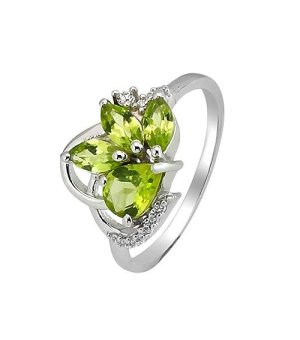Серебряное кольцо с хризолитом – Mirserebra925.ru
