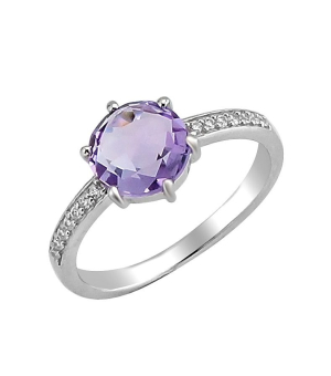Серебряное кольцо с аметистом ‒ Mirserebra925.ru