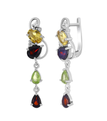 Серебряные серьги микс камней – Mirserebra925.ru