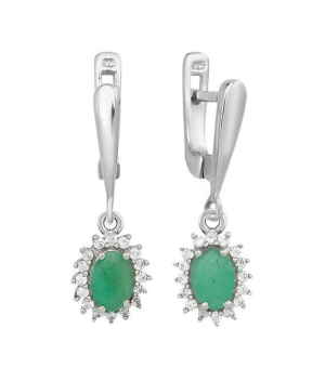 Серебряные серьги с изумрудом – Mirserebra925.ru