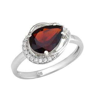 Серебряное кольцо с гранатом – Mirserebra925.ru